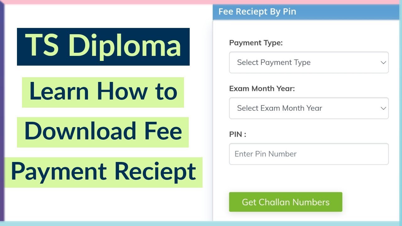 How to Download TS Diploma - Fee Payment Reciept