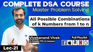 Recursion | All Possible Combinations of k Numbers from 1 to n | L-21