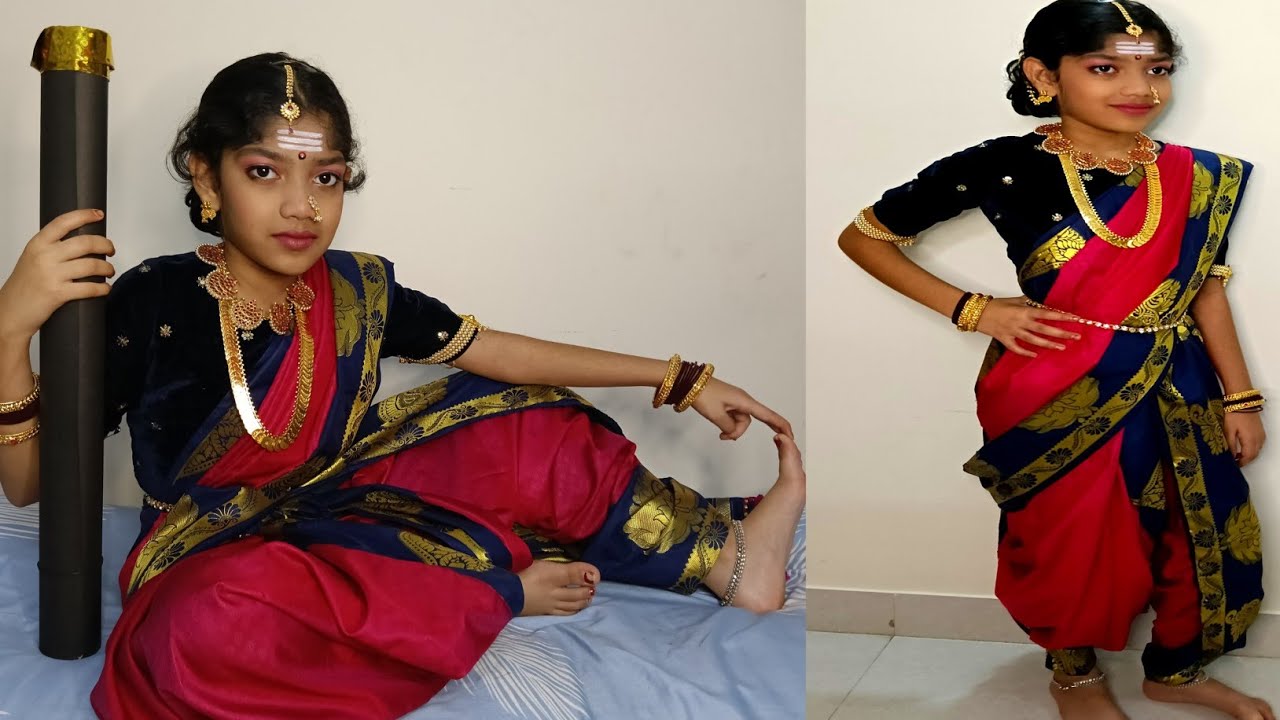 ಐದೇ ನಿಮಿಷದಲ್ಲಿ ಕಚ್ಚೆ ಸೀರೆಯನ್ನು ಉಡಿಸುವುದು || how to drape silk saree in Dhoti style (@Sanvidya )