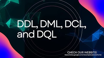 DDL, DML, DCL, and DQL | SQL Basics