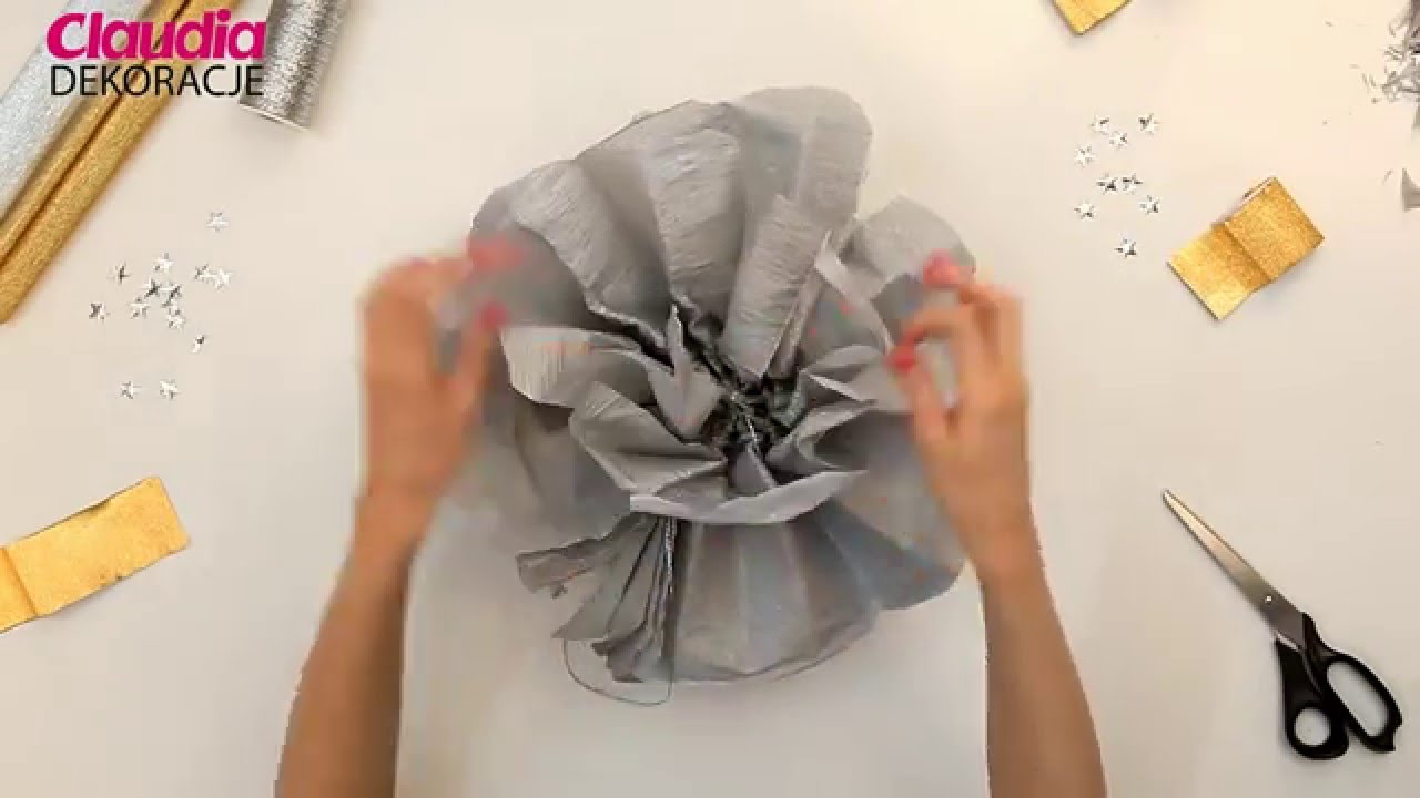 Dekoracje Sylwestrowe Diy Pompon Z Krepiny Youtube