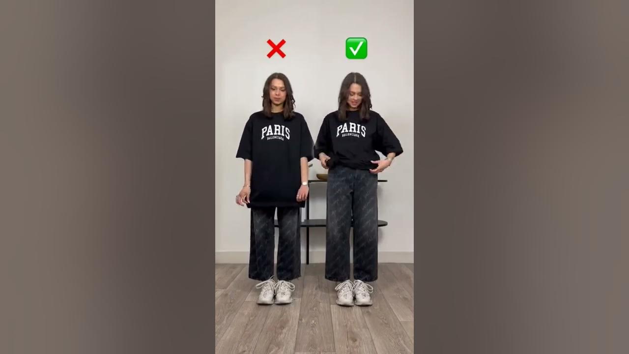 Easy Oversized T-Shirt Hack For Better Looks! 🛒 Shopping Link 👇 #shorts #fashion #tshirt #hack  #diy