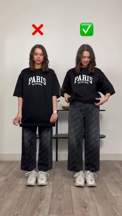 Easy Oversized T-Shirt Hack For Better Looks! 🛒 Shopping Link 👇 #shorts #fashion #tshirt #hack  #diy