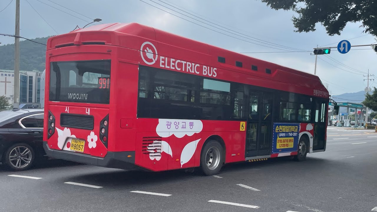 광양 광양교통 아폴로 EV 20년식 8057호 주행 광양-순천 광역시내버스 노선:991번 (2022.09.16)