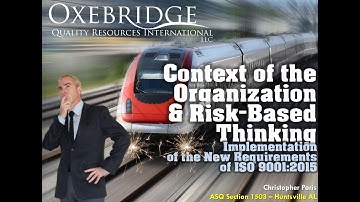 ISO 9001:2015: Context of the Organization and Risk-Based Thinking