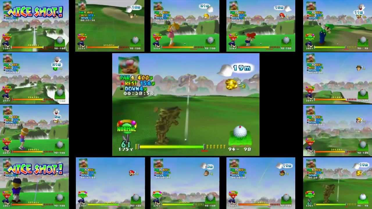 Mario Golf (64) 14-player Speed Golf Race @ Boo Valley - YouTube