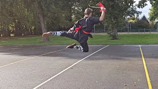 achterzijde Kungfu: Shaolin Jian Vorm - He Yong Gan Martial Arts Apeldoorn