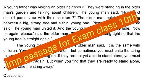 Passage for Mp board General english class 10th (part 4)