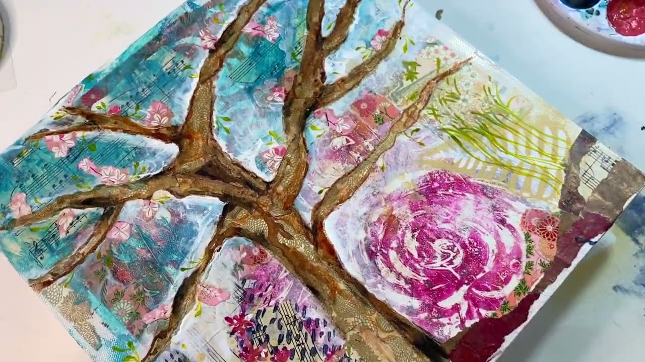 Collaging with Gel Prints gelliarts YouTube