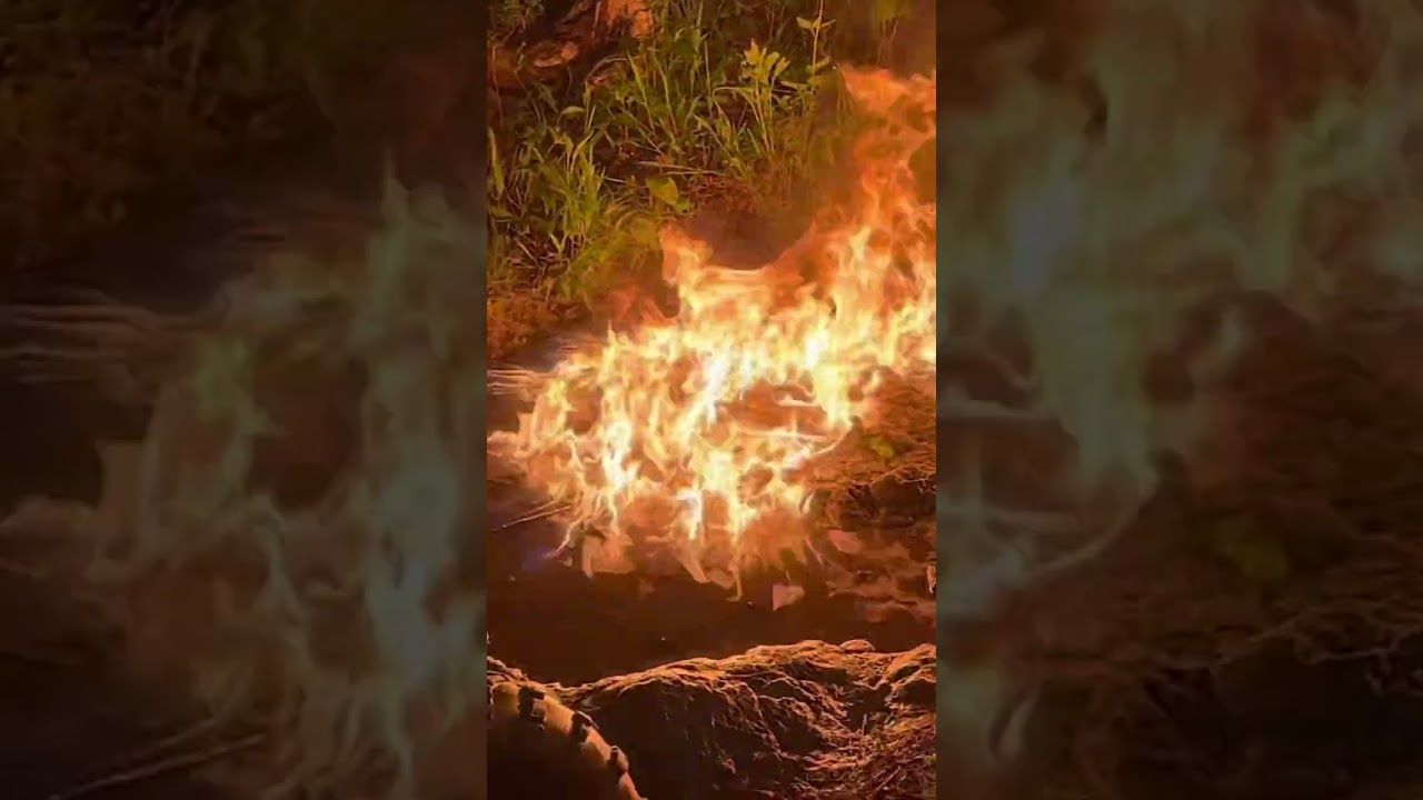 We set my waterfall on fire!!!