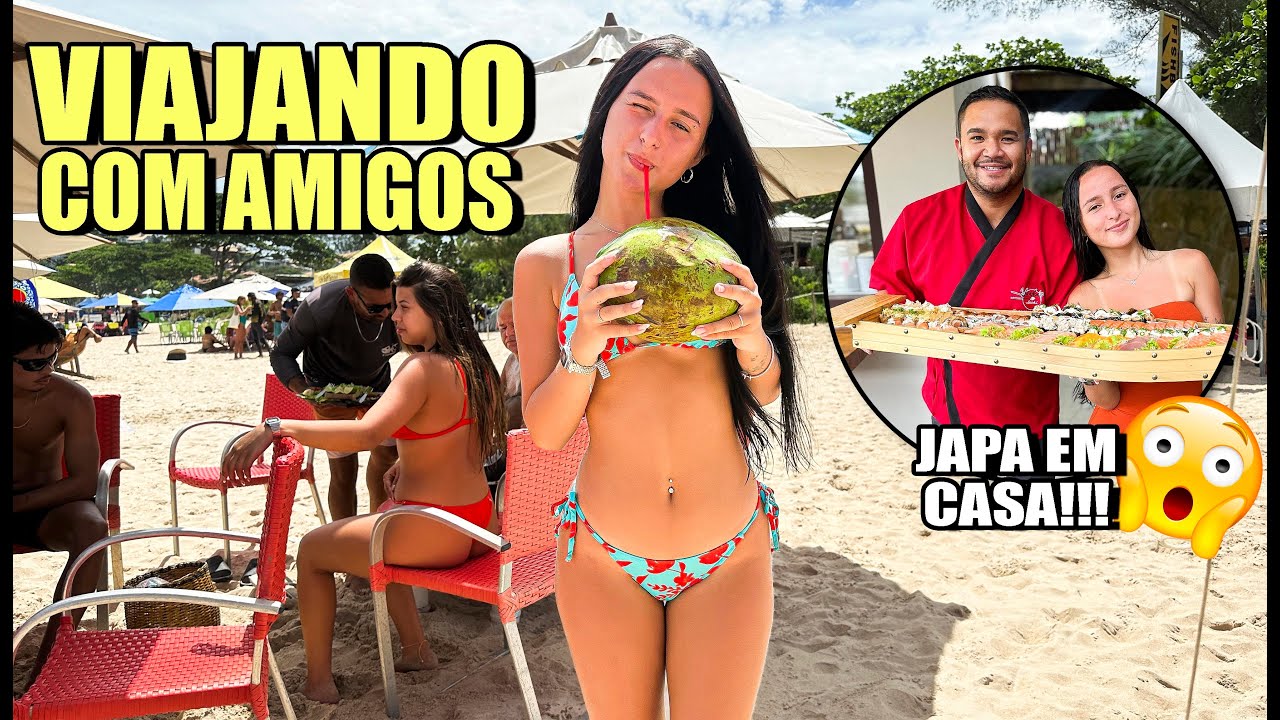 VIAJANDO COM MEUS AMIGOS - PASSAMOS O DIA NA PRAIA E DEPOIAS RODIZIO JAPA EM CASA
