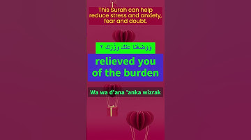 Surah Ash-Sharh  سورة الشرح (Surah Alam Nashrah 94 )English Translation and Transliteration