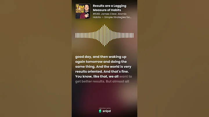 Your habits shape the course of your life @timferriss