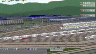 新VRM3★新幹線フル編成レイアウト制作途中No34　新幹線車両基地全体像空撮1