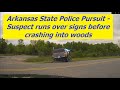 Arkansas State Police Pursuit through back roads in Faulkner County - Ends by slamming into a tree