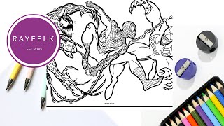 Details Marvel | Spider-man vs Carnage and Venom | Spiderman Coloring Page |Rayfelk Printable Coloring Pages News