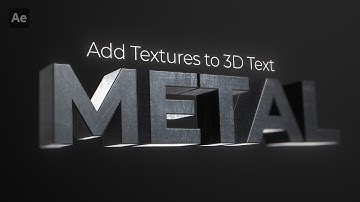 Adding a texture to 3D text in After Effects