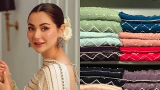 Hania Amir Is The Epitome Of Grace And Beauty In Chiffon Outfit. 18 Colors Available