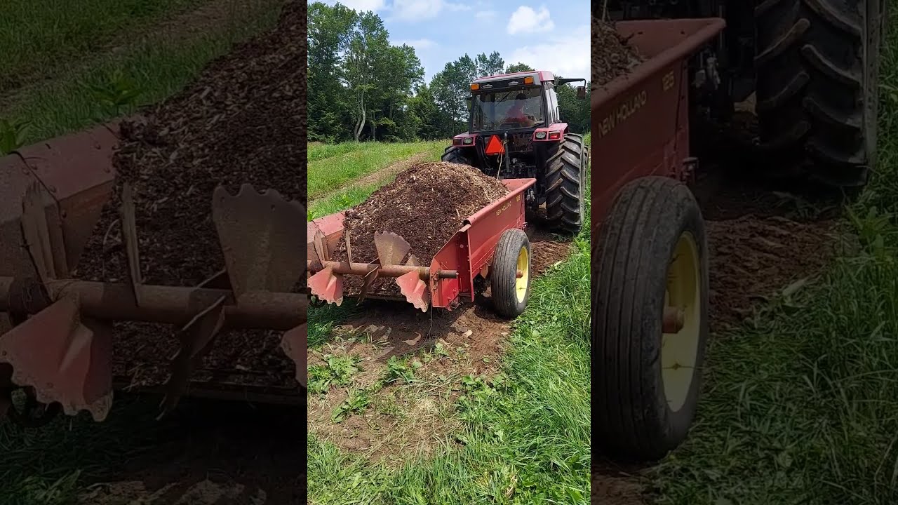 Spreading Mulch With A Manure Spreader Neverdonethisbefore Growingpumpkins