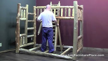 Full over Full Log Bunk Bed Assembly | How to Assemble Log Bunk Bed
