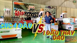 CNC 1 Đầu Hay 4 Đầu Tự Động - Lựa Chọn Nào TỐT Nhất cho nội thất ván công nghiệp?