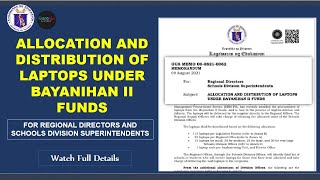 Allocation and Distribution of Laptops for Regional Directors and Schools Division Superintendents