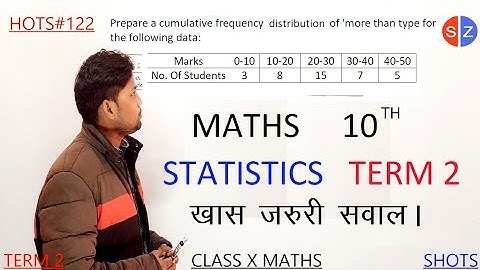 prepare a cumulative frequency distribution of more than type for the following data @MathsTransporter
