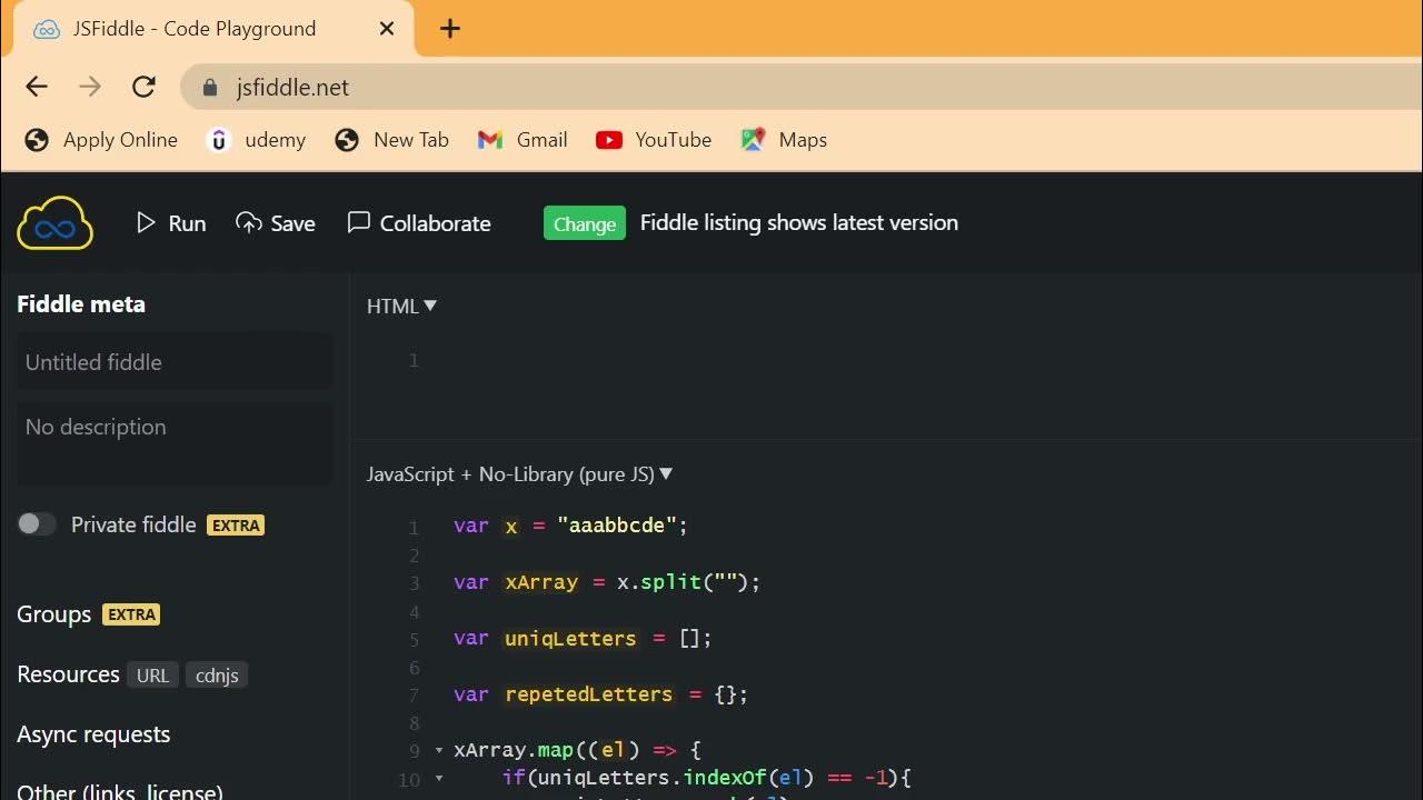 #javascript JavaScript coding questions -2 | How to count no of letters ...