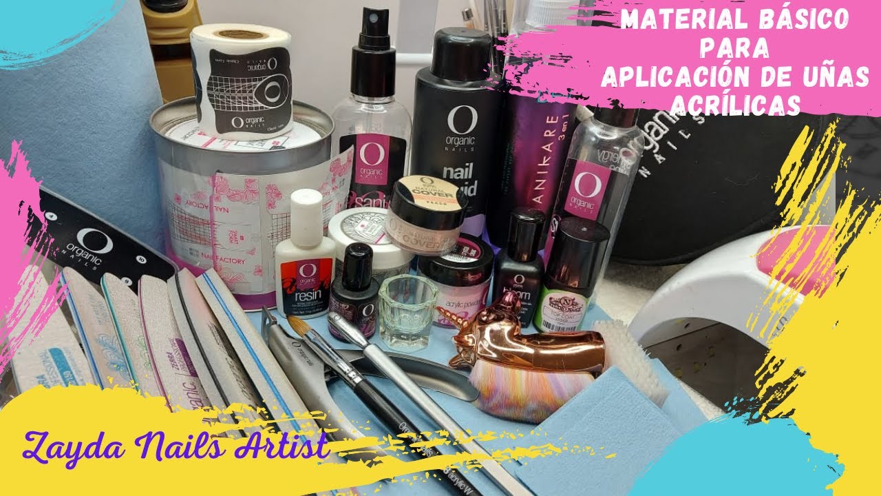 Material básico para aplicación de uñas acrílicas - YouTube