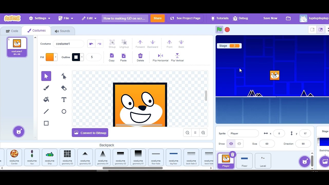 How to making GD on SCRATCH Part 2 - YouTube