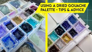 How to use DRIED GOUACHE in a portable palette  tips and advice + DEMO