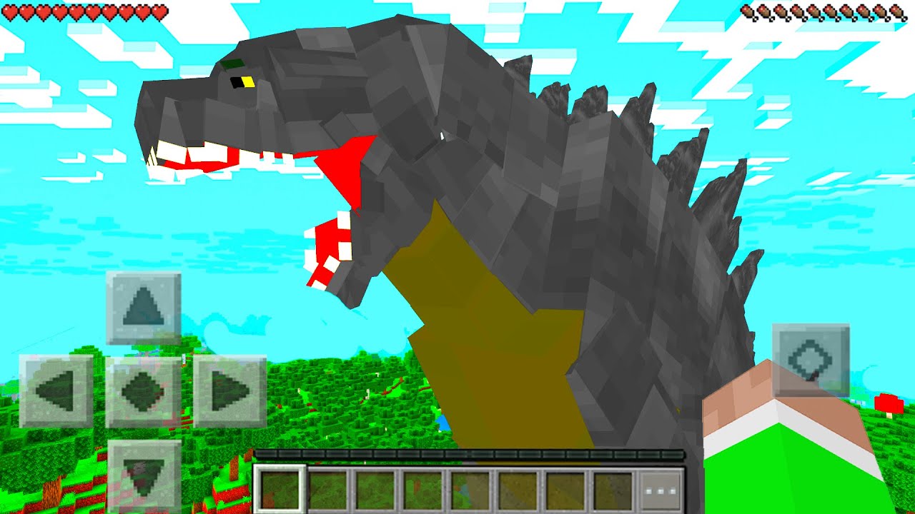 ⁣Minecraft PE : GODZILLA MOD in Minecraft Pocket Edition