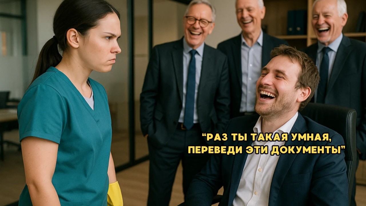 «Если ты такая умная, переведи это!» Миллионер насмехался над уборщицей, а потом замер от ужаса