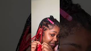 DIY small knotless braids with peekaboo color #shorts #braidstyles #braidtutorial #knotlessbraids