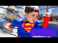 SUPER Parc d’attraction pour enfant , SUPERMAN OK Alec et d&#39;autres SUPER héros les enfants jouent