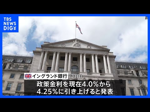 英中央銀行　政策金利4.25%に　11回連続の利上げ｜TBS NEWS DIG
