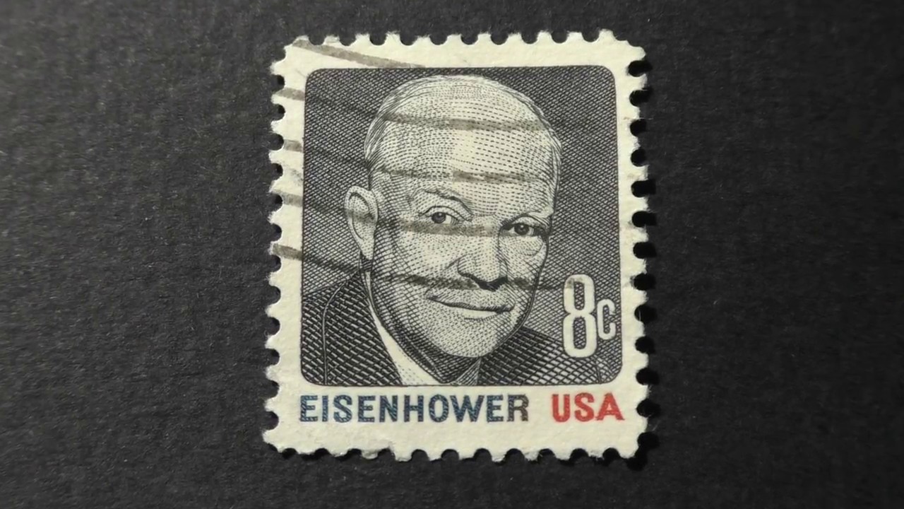 Postage Stamp. Usa. U.S. Postage. Eisenhower. Price 8 Cents