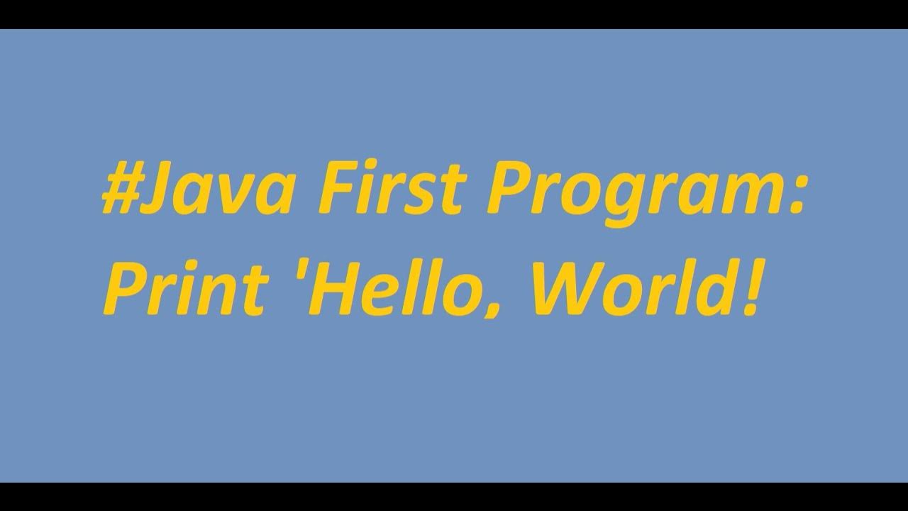 Video #1 - Java Tutorials: First Program - Printing 'Hello, World ...