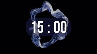 15 Minutes Countdown Timer⏳ | 🌊 Calming Ocean Mind🕯️ | Midnight Blue Liquid Abstract Background🔵