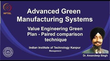 noc19-mg24 Lecture 14-Value Engineering Green Plan:Paired Comparison Technique