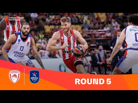 Olympiacos Piraeus-Anadolu Efes Istanbul | Round 5 Highlights | 2023-24 Turkish Airlines EuroLeague