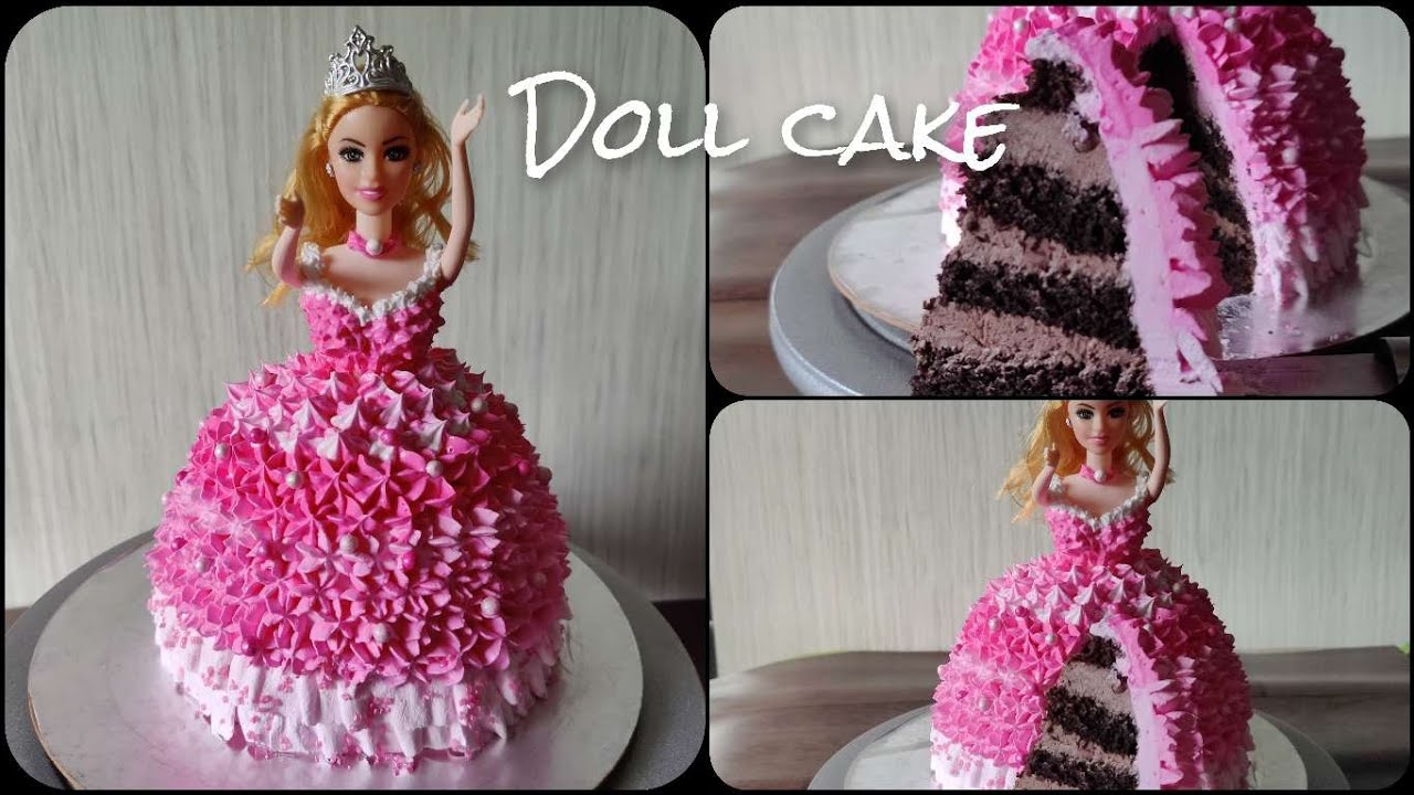 Doll Cake | Eggless doll cake | Without oven without doll cake mould ...