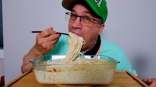 Asmr Creamy Cheesy Alfredo Pasta Mukbang Feast Seca Food It Was Hot