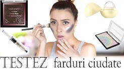 Testez farduri ciudate | Blush negru, seringa cu sclipici, highlighter curcubeu