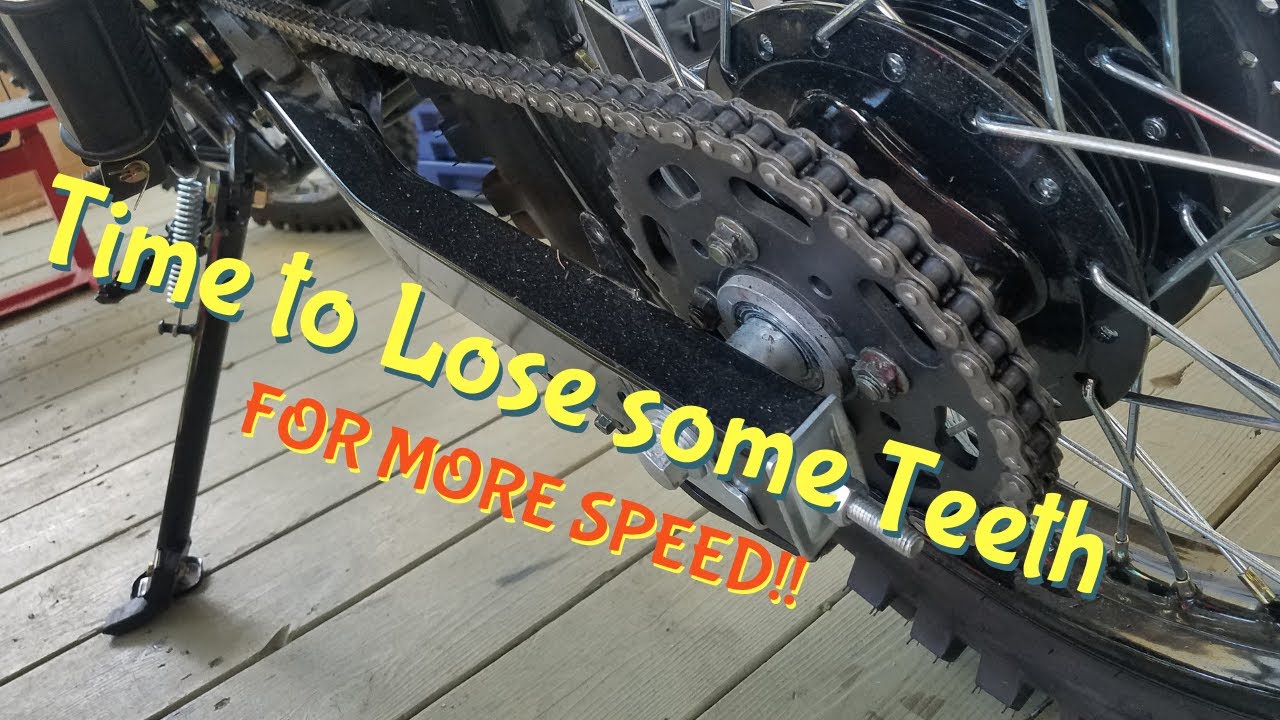 How To Dirt Bike Front & Rear Sprocket change More top speed for the