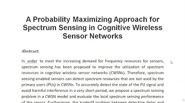 A Probability Maximizing Approach for Spectrum Sensing in Cognitive Wireless Sensor Networks
