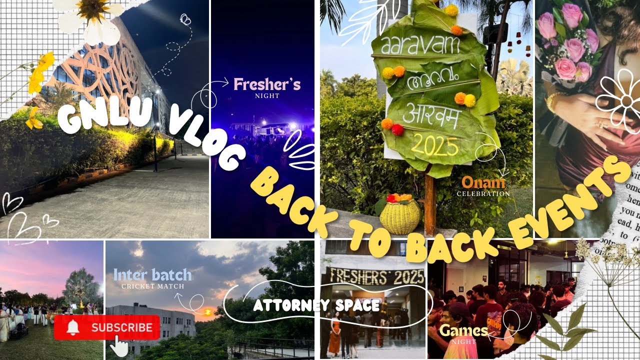 GNLU Vlog | Life at NLU | Events at UNI | 🌼✨Part-1 [onam, games night, fresher’s]
