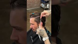 Cutting an overgrown perm by Sam Rascals using #OMNITHEORY tools 🛠️ #hair #haircut #barber