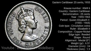 Eastern Caribbean 25 cents 1955
