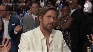 Ryan Gosling’s reaction at the Critics Choice Awards win
